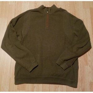 Tommy Bahama 1/4 Zip Reversible Mems XXL 2XL  Pullover Green Brown Sweater‎ EUC